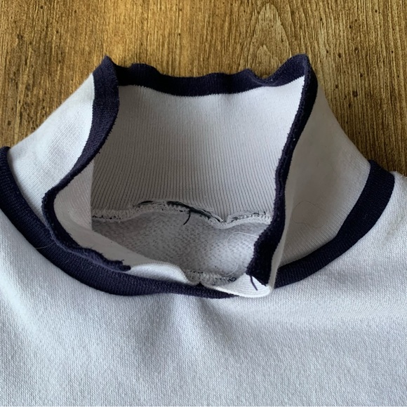 Vintage 80s Nautical Collared Sweatshirt Small Sailing Fisherman Core Striped - Picture 4 of 8